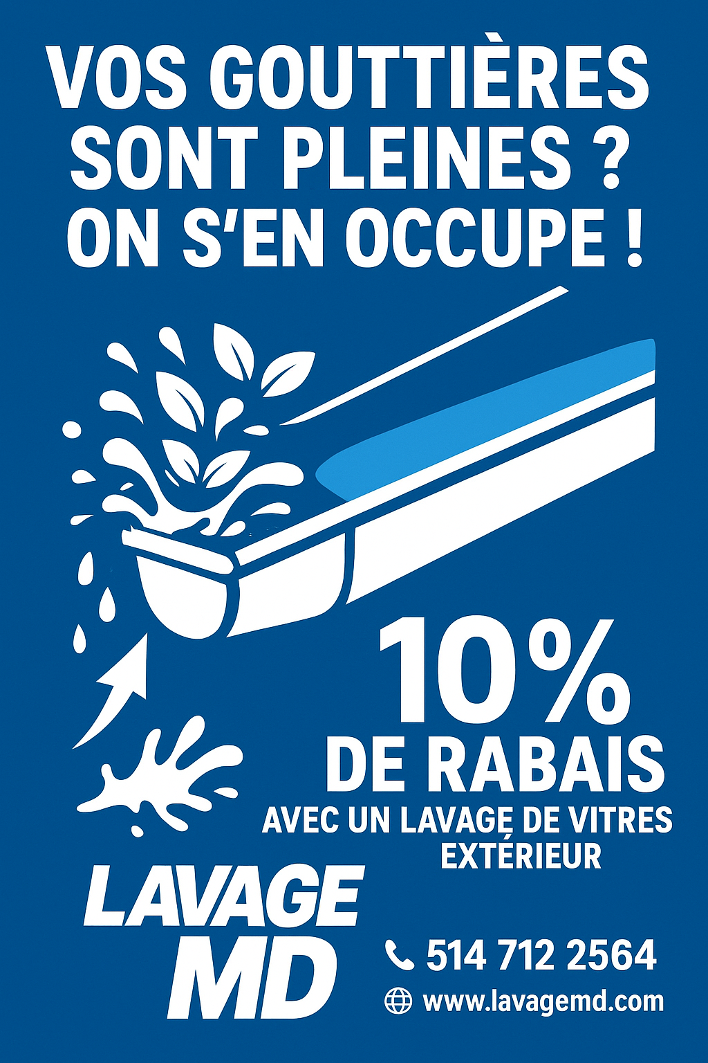 Promotion nettoyage de goutti&egrave;res 10% rabais