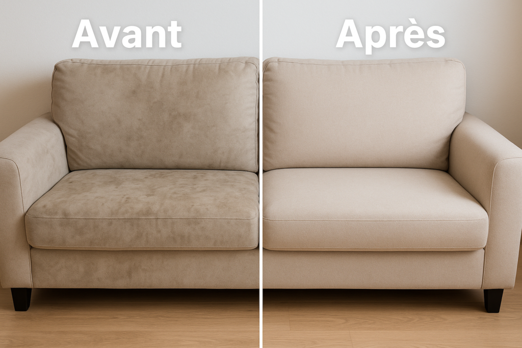 Avant apr&egrave;s nettoyage de divan prix &ndash; r&eacute;sultat professionnel Lavage MD
