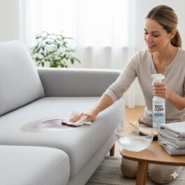 Nettoyage professionnel d'un divan pour enlever les taches et rafraîchir le tissu. Comment enlever les taches sur un divan