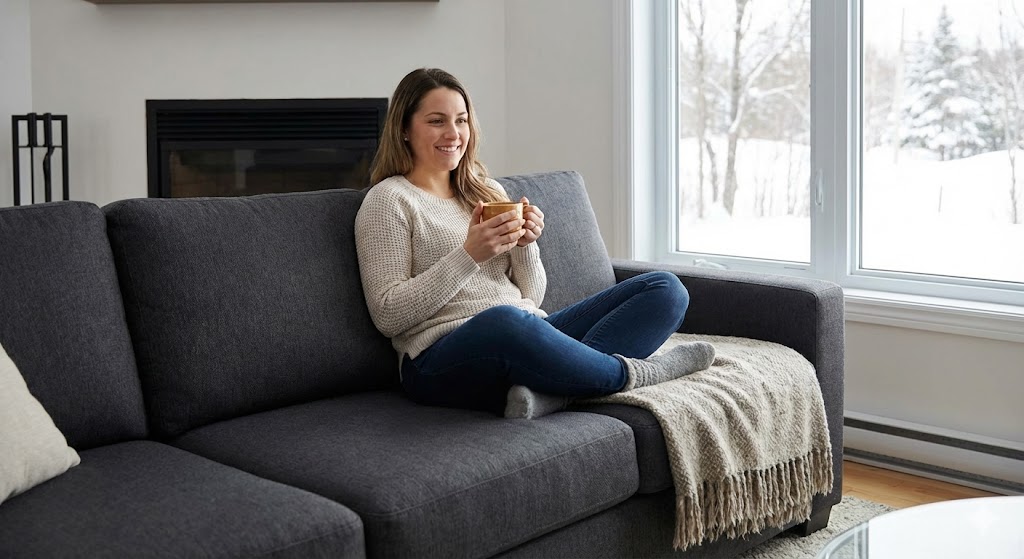 cliente satisfaite apres enlever sel divan professionnel Lavage MD sofa propre