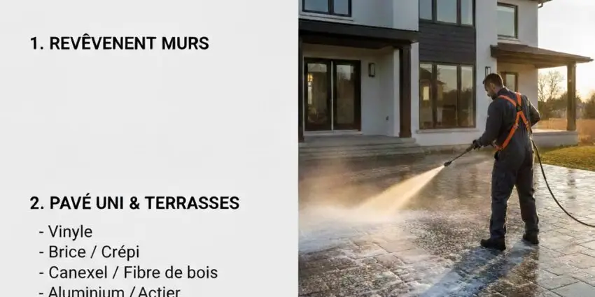 prix nettoyage maison extérieur Rive-Sud professionnel