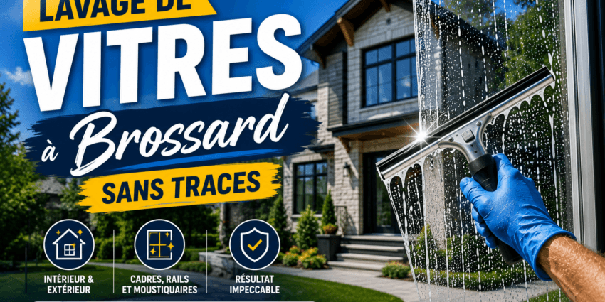 Lavage de vitres à Brossard sans traces sur une maison résidentielle