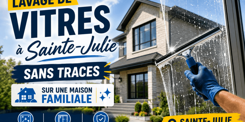 Lavage de vitres à Sainte-Julie sans traces sur une maison familiale